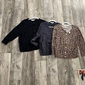 LOFT Cardigan bundle XL Black, dark gray, leopard